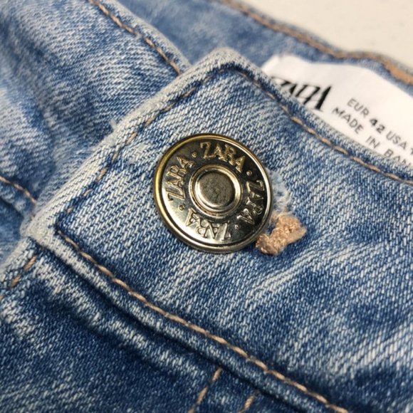 DESIGNER ZARA LIGHTWASH HIGH-RISE SKINNY JEANS 10/30x28 ⭐ - Picture 4 of 8